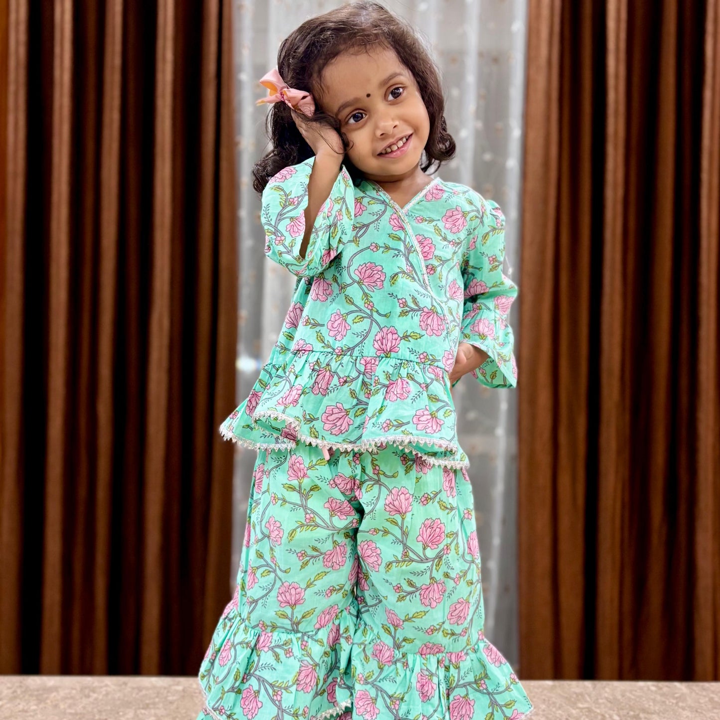 Green Sharara Set