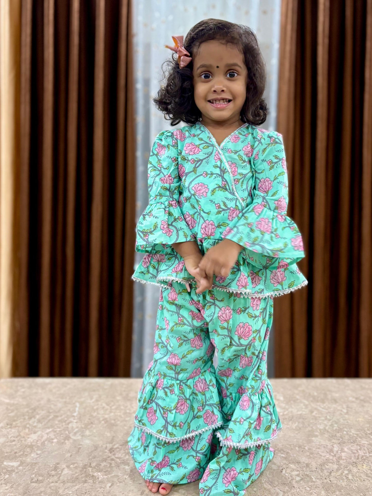 Green Sharara Set