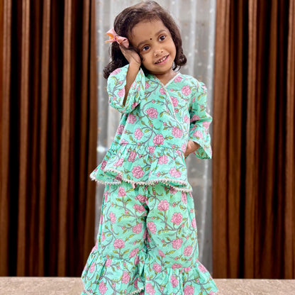 Green Sharara Set