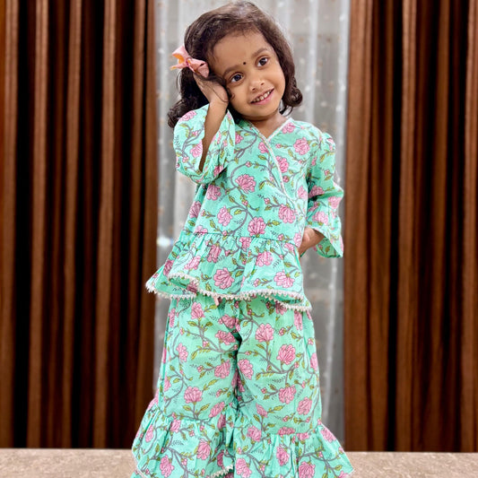 Green Sharara Set