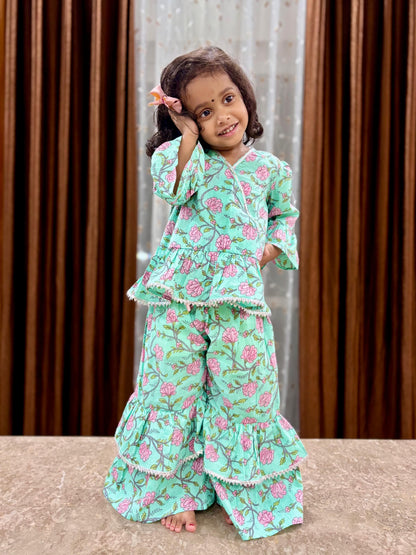 Green Sharara Set