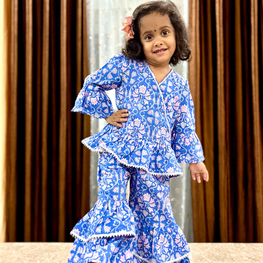 Blue Sharara Set