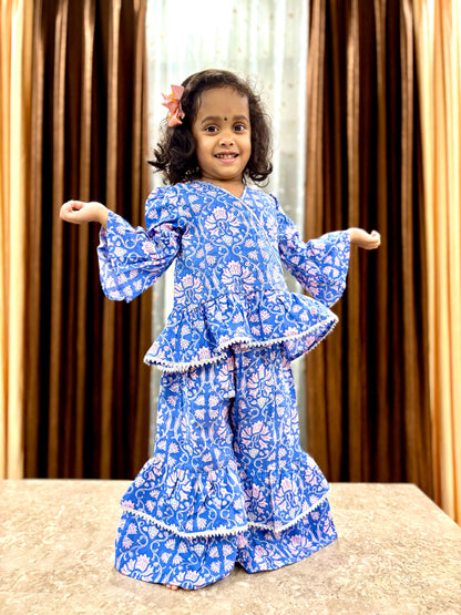 Blue Sharara Set